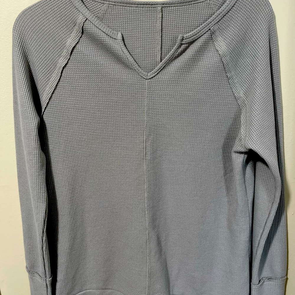 Nice gray thermal shirt.